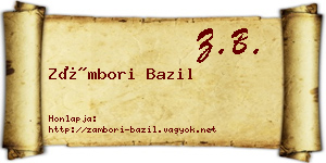 Zámbori Bazil névjegykártya